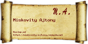 Miskovity Ajtony névjegykártya
